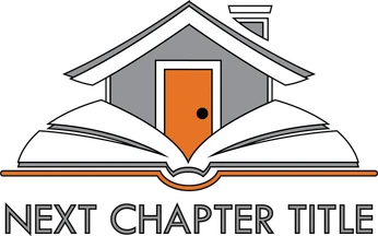 Next Chapter Title — open book with a house rising from its pages